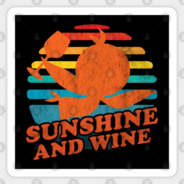 The Orange Bird Sunshine and Wine Orlando Florida Retro Distressed Look Sticker by Joaddo